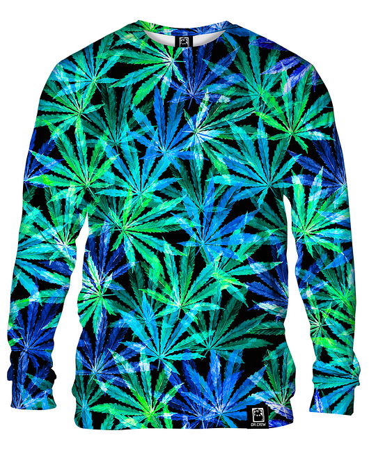 bluzy męskie Bluza Bez Kaptura Męska DR.CROW Green Hemp