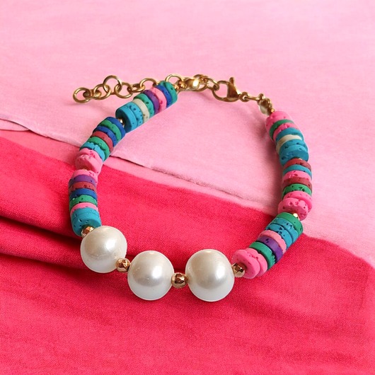 bransoletki z kamieni naturalnych SUMMER COLLECTION : bransoletka : PERŁY i lawa