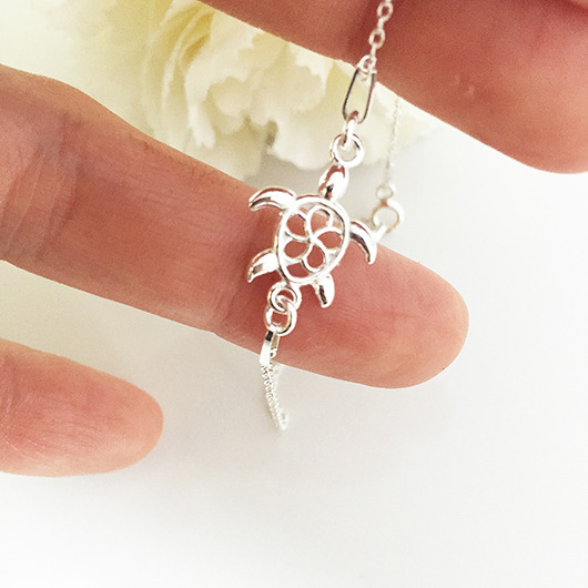 bransoletki srebrne Bransoletka z żółwiem, srebrny żółwik