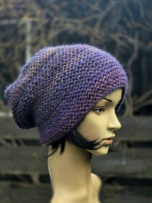 czapki damskie Fiolety / czapka z jedwabiem