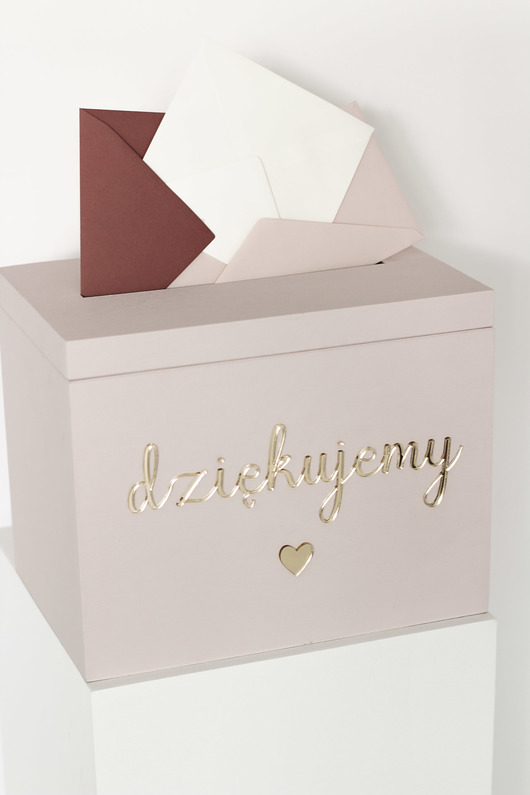Ślub - inne Ślubne pudełko na koperty - dirty pink
