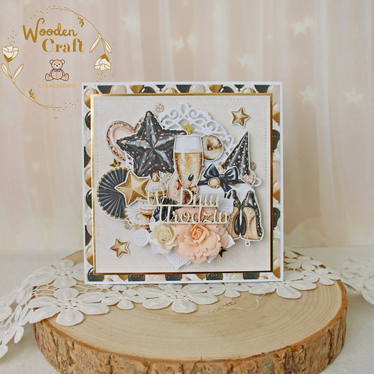 kartki scrapbooking Kobieca kartka urodzinowa, prezent na 18, 30, 40 urodziny "Glam1"