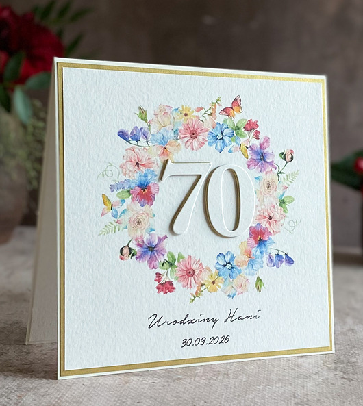 kartki scrapbooking Personalizowana kartka na 70. urodziny, BH 35