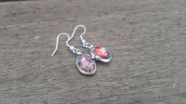 kolczyki z kamieniami Kolczyki Kolorowe jaspisy