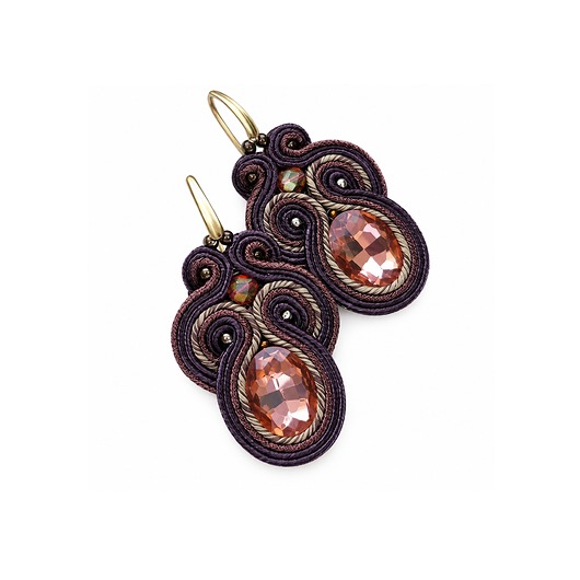 kolczyki soutache Czekoladowe kolczyki soutache