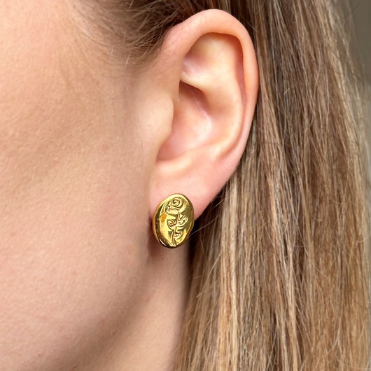 kolczyki złote Kolczyki sztyfty róża