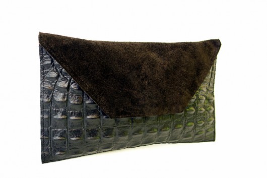 Kopertówka  Black Suede & Croco Pansy
