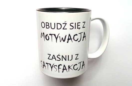 Kubek OBUDŹ SIĘ z CZARNYM WNĘTRZEM FarrowDesign