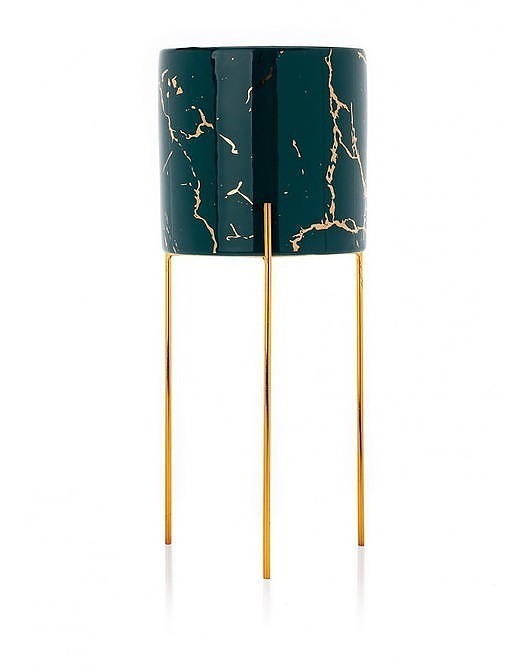 Kwietnik Metalowy Osłonka Marble Green MIA home