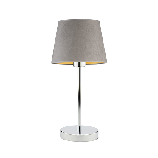 lampy stołowe Chromowana lampka nocna  z welurowym abażurem SIENA VELUR