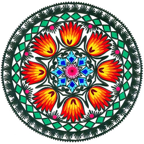 MANDALA tulipany łowickie na ludowo