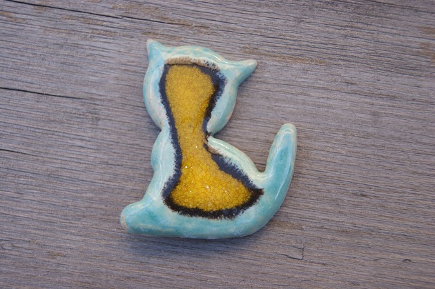 magnesy Ceramiczny magnes kot turkusowy