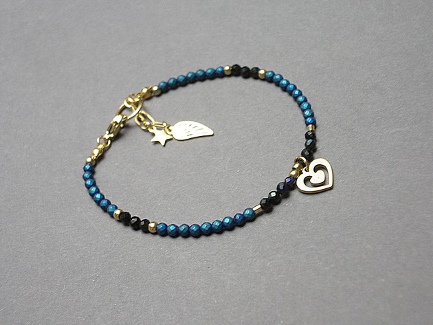 bransoletki z kamieni naturalnych Szlachetna kolekcja /hematite blue/ - bransoletka