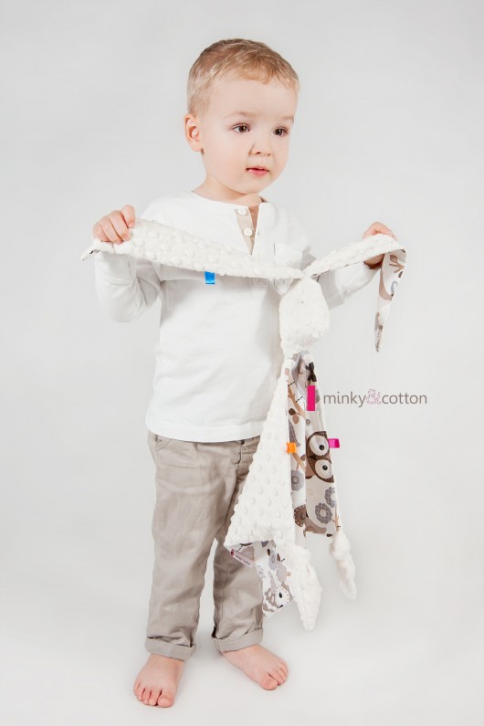 Wielki zając przytulas - ecru Minky and Cotton