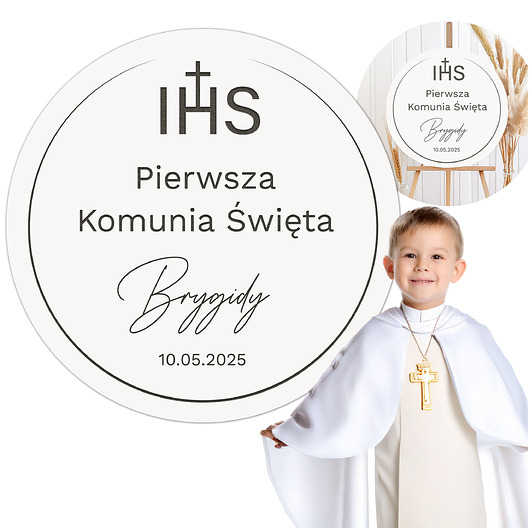 komunia - pozostałe Napis Pierwsza Komunia Święta z imieniem dla chłopca dziewczynki Tablica