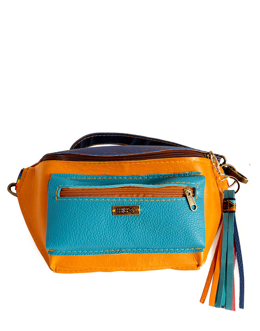 saszetka nerka Nerka klasyczna skórzana KOLOROWA pomarańcz granat turkus