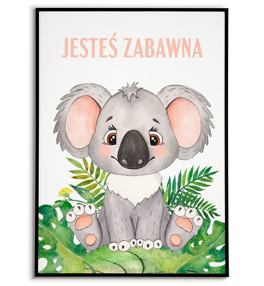 obrazy i plakaty do pokoju dziecięcego PLAKAT  ZWIERZĄTKA koala dla dziewczynki