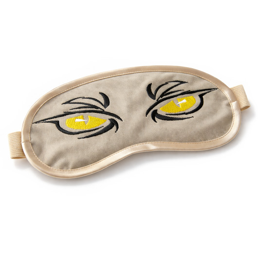 opaski na oczy OPASKA Beżowa bawełniana haftowana Kocie oczy PREZENT