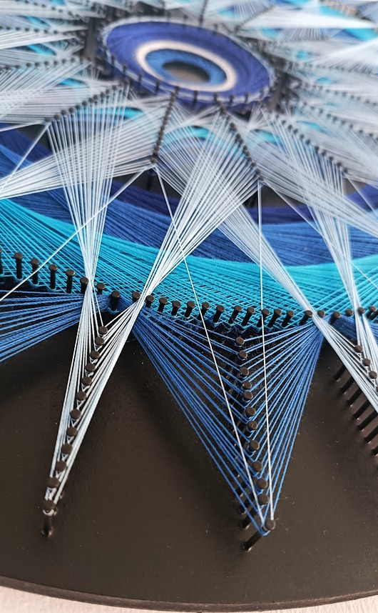 Ozdoby na ścianę STAR #4 BLUE Obraz String art