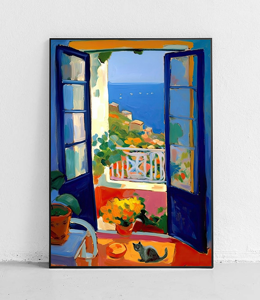 plakaty Plakat Widok z okna na morze