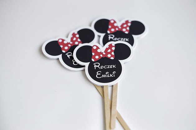 akcesoria dziecięce - różne Pikery do babeczek MYSZKA MINNIE 6 szt