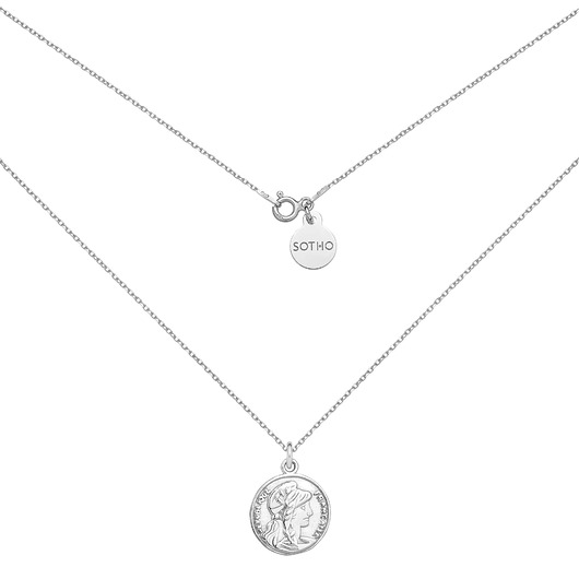 srebrne naszyjniki Srebrny medalion z monetą