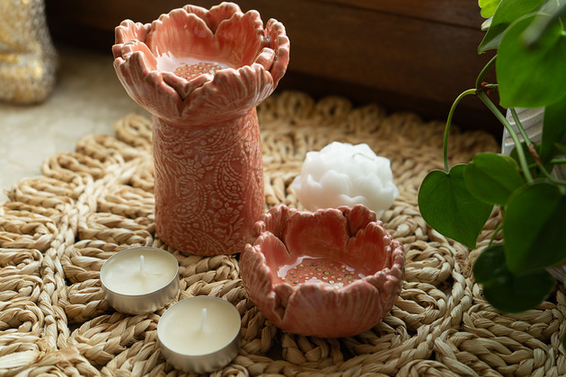 świeczniki i świece Ceramiczny świecznik na tealighty kpl 2 szt handmade