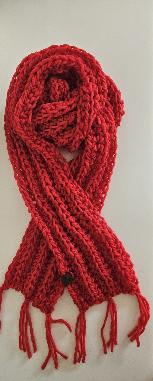 szale damskie Czerwony Wełniany szal