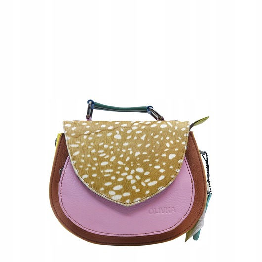 torby na ramię Torebka damska skórzana 4w1 obrotowa klapka, rączka, pasek unikatowa OLIVKA