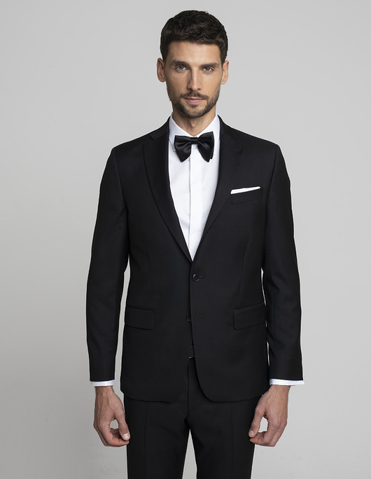 marynarki męskie Wełniana marynarka do zestawu martello czarny slim fit 100% wełny