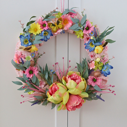 wianki wielkanocne Wielkanoc duży wianek na drzwi