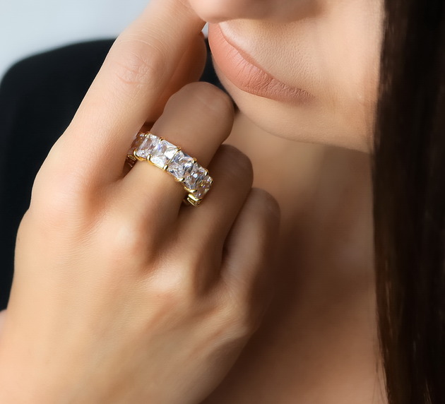 Pierścionek z cyrkoniami bagietami srebro 925 Coccola JEWELLERY