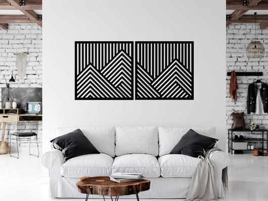 Ozdoby na ścianę 3D DEKORACYJNE PANELE GEOMETRYCZNE, NOWOCZESNA DEKORACJA ŚCIENNA, CZARNY