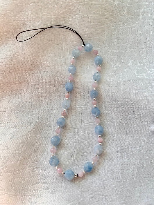 Akcesoria pozostałe Zawieszka do telefonu - akwamaryn, hematyt i angelit