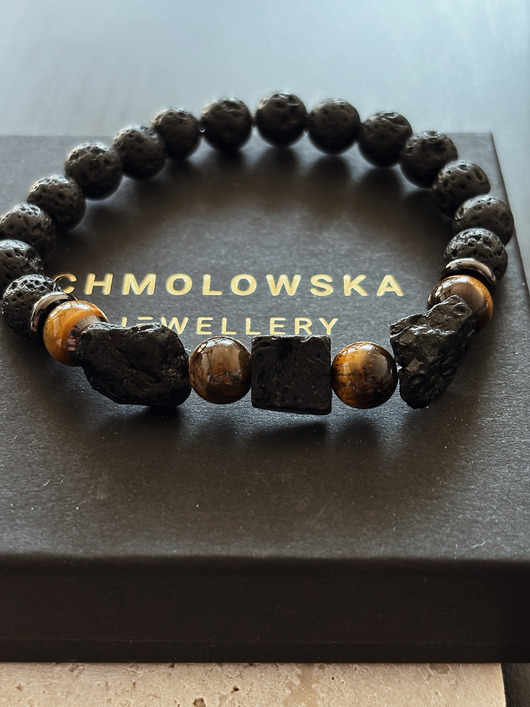 biżuteria męska Bransoletka męska Turmalin i Tygrysie Oko