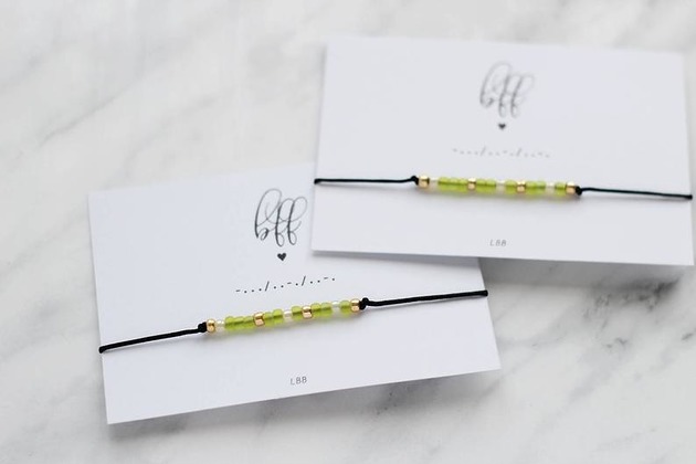 bransoletki na sznurku Zestaw BFF - bransoletki z alfabetem Morse'a