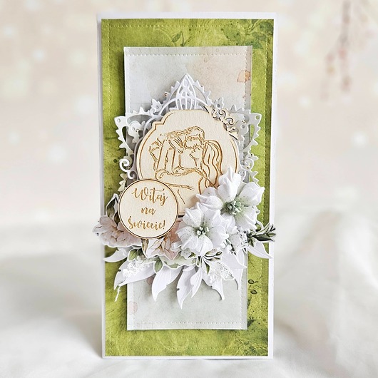 kartki, zaproszenia na chrzest Kartka z okazji narodzin dziecka Witaj na świecie