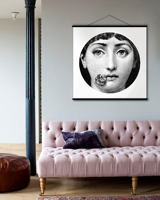 grafiki i ilustracje Duży obraz na płótnie - Lina Cavalieri z kwiatkiem