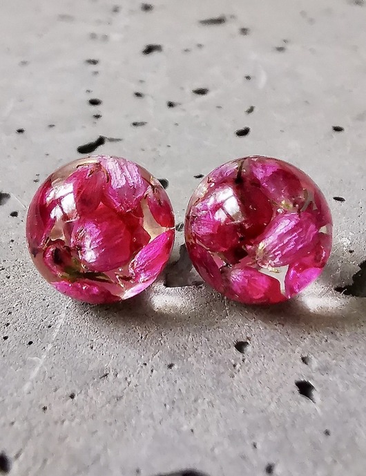Kolczyki sztyfty z wrzoścem Grol Jewellery