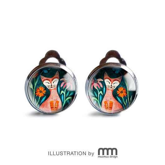 ORANGE CAT klipsy muamua design