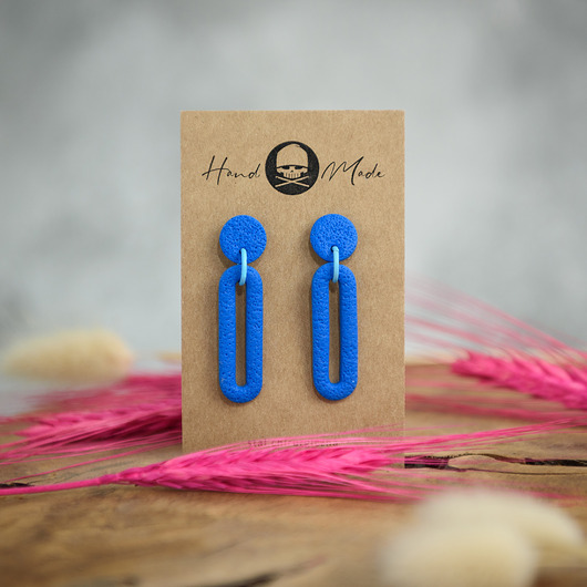 kolczyki z masy plastycznej Kolczyki Emma - niebieskie