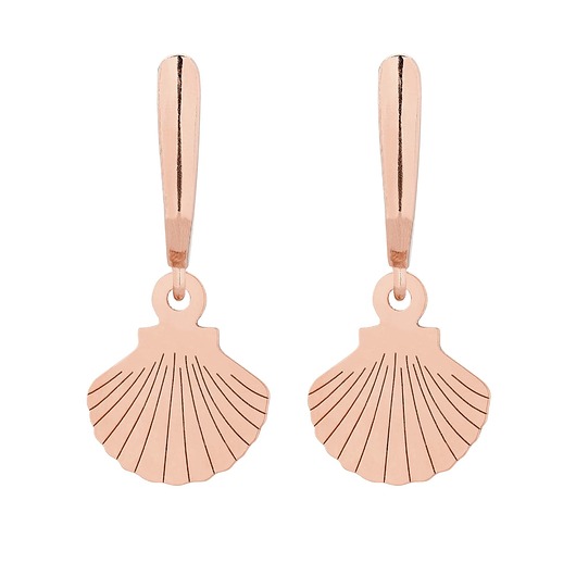 kolczyki pozłacane Kolczyki z różowego złota z muszelkami