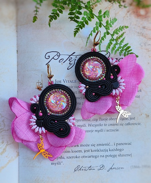kolczyki soutache Kolczyki sutasz Penelope Fuchsia