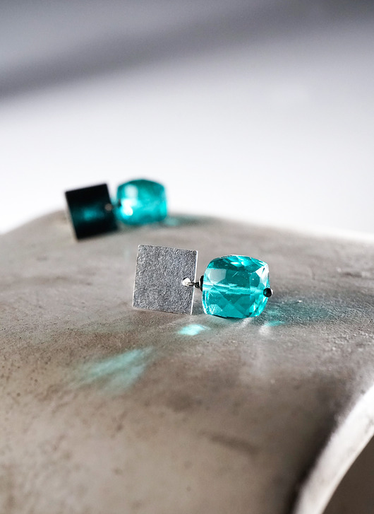 kolczyki srebrne SATU - srebro i kwarc