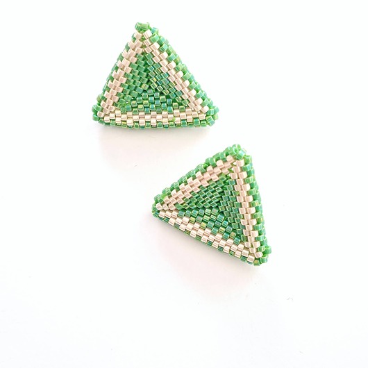 kolczyki szklane Kolczyki Trójkątne Sztyfty "Wiosenny Ogród"