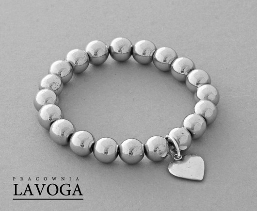 Hemtaite with heart pendant in silver. Lavoga