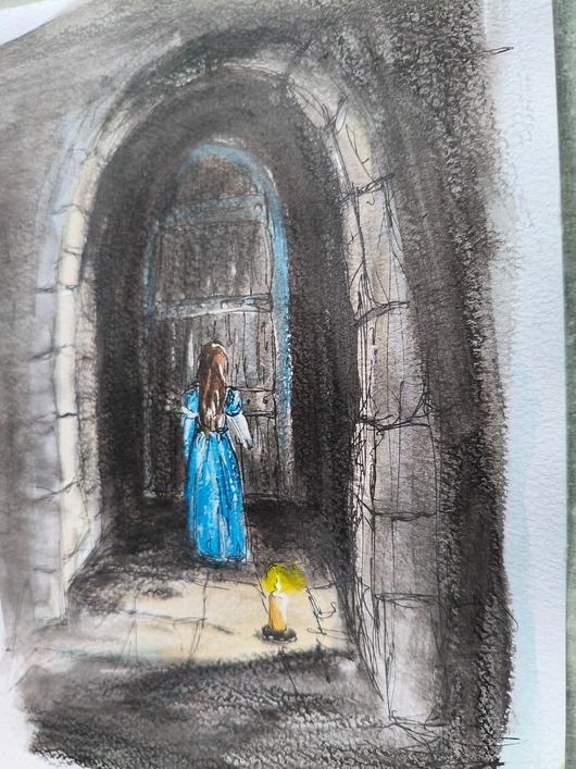 obrazy ORYGINALNA ILUSTRACJA bajka obraz akwarela księżniczka