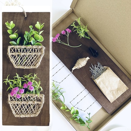 Ozdoby na ścianę Doniczki String Art BOX