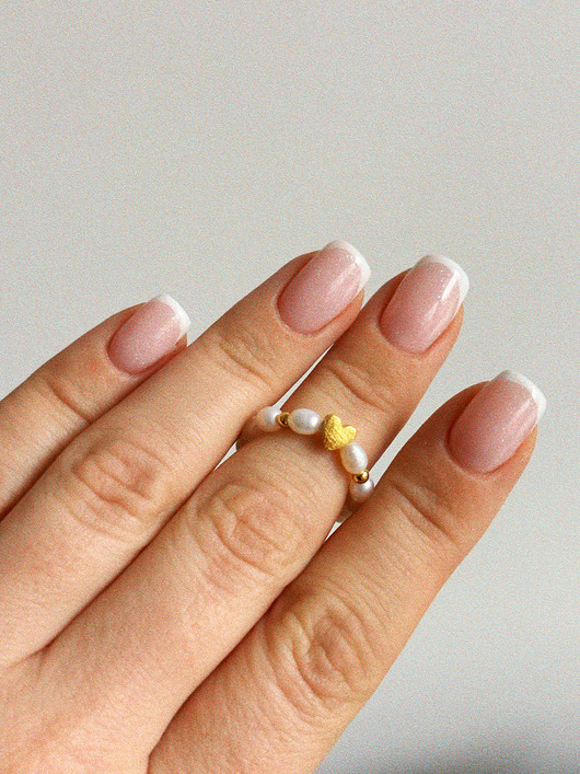 pierścionki elastyczne Pierścionek Heart Pearl