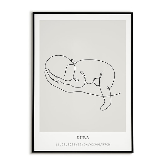 plakaty Plakat METRYCZKA kontur DZIECKO linie M74